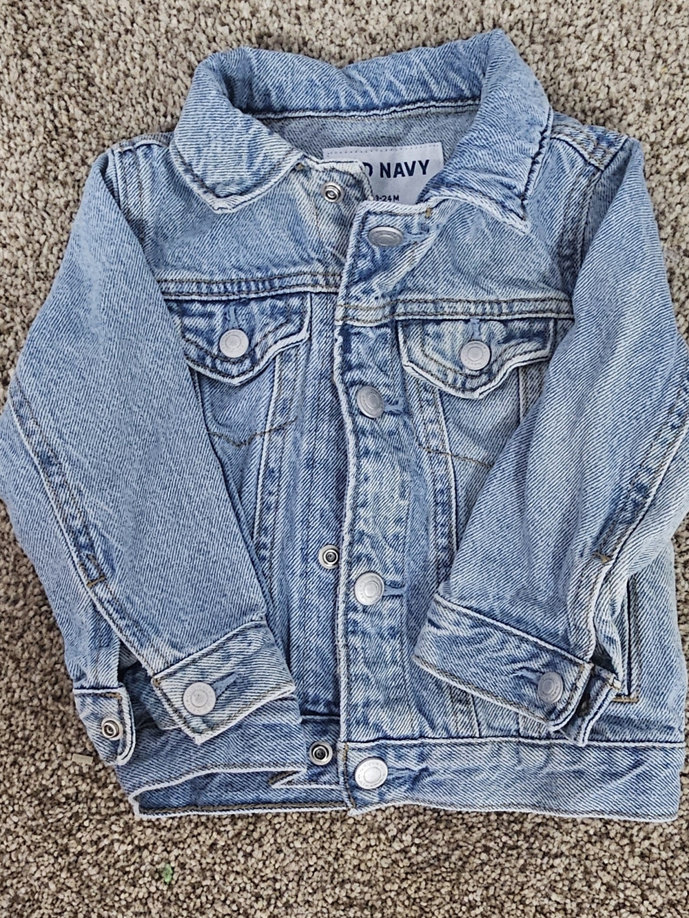 Old Navy Light Blue Denim Jacket for Kids Size 18-24 Mths